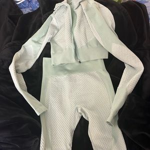 Mint green two piece track suit